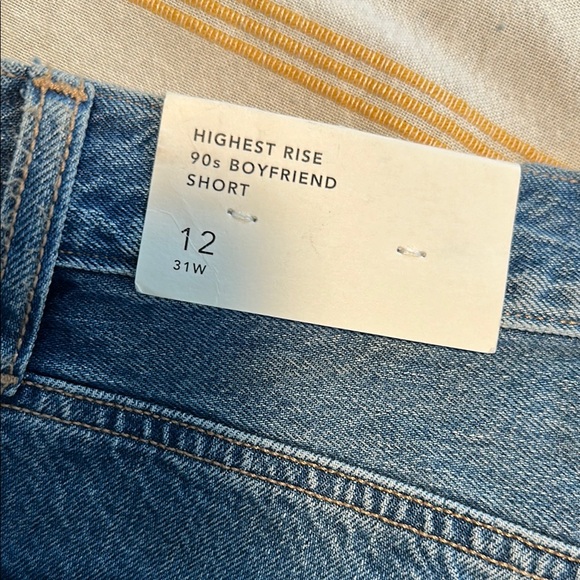 Highest Rise 90s boyfriend American Eagle Outfitters Blue Jean Shorts - Picture 3 of 6